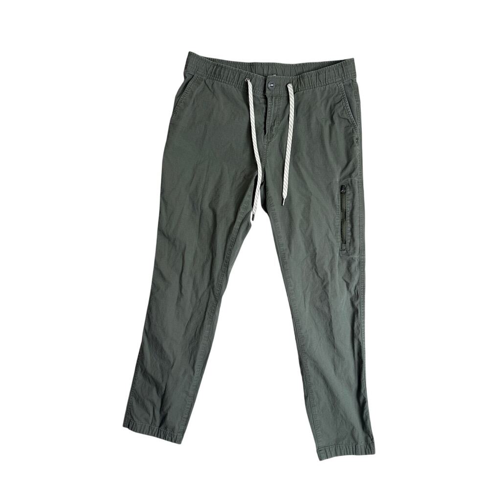Vuori Women's Ripstop Pants Athletic Casual Trouser Drawcord Olive Green Medium